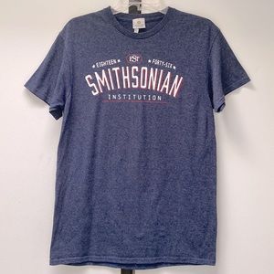 Smithsonian Institution Blue 1846 EST Logo Short Sleeves T-shirt Men's Size M !